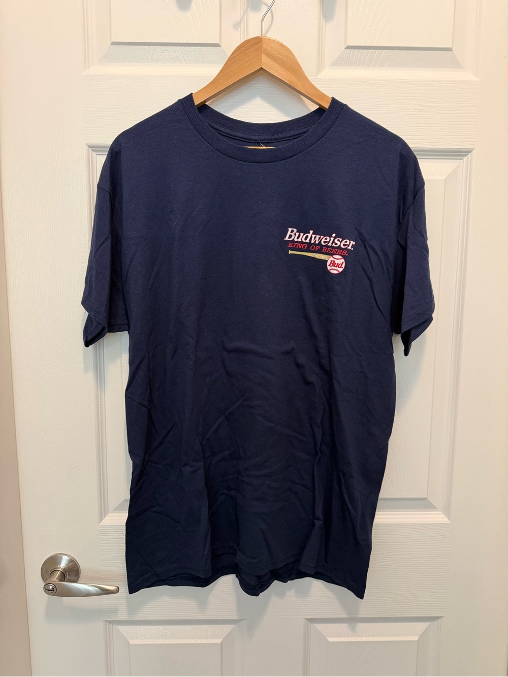 Budweiser Navy Short Sleeve Tee with Red Logo